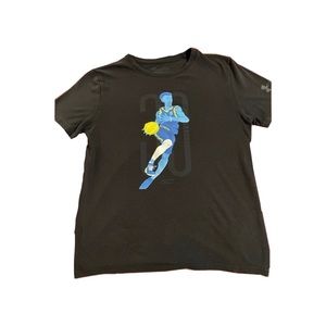 Stephen Curry T-Shirt! Boys Black with Blue Steph Curry Design Under Armour logo